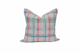 'Plaid, Coral' Pillow