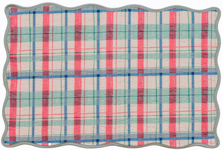 "Plaid, Coral" Placemat, Set of 4