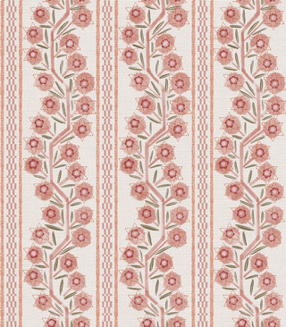 'Climbing Vine, Coral' Wallpaper