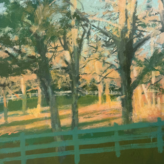 "Gray Rock Fence", 8"x8"