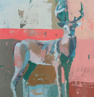 Buck in Coral, 10"x10"