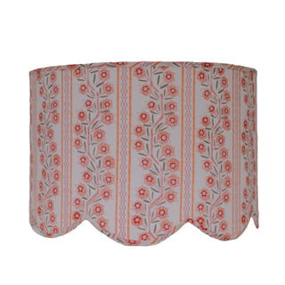 *New* "Climbing Vine, Coral" Scalloped Lampshade