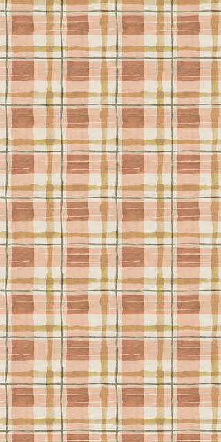 *New* 'Painterly Plaid, Apricot' Wallpaper