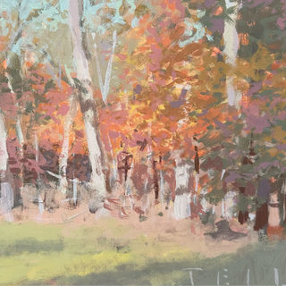 "Peachy Leaves", 10"x8"