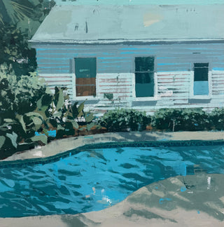 Pool House Shadows, 18"x18"