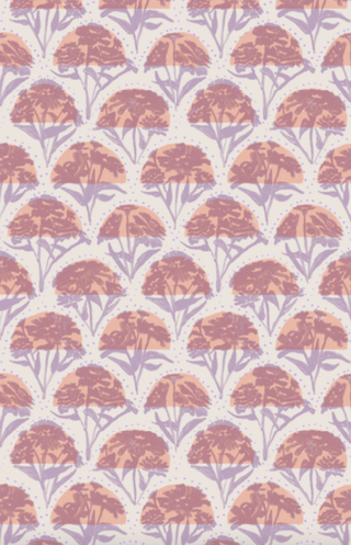 'Zinnia Arc, Peach' Wallpaper