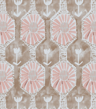 'Tulip Ray, Walnut' Fabric
