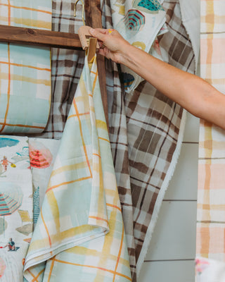 *New* 'Painterly Plaid, Mint' Fabric